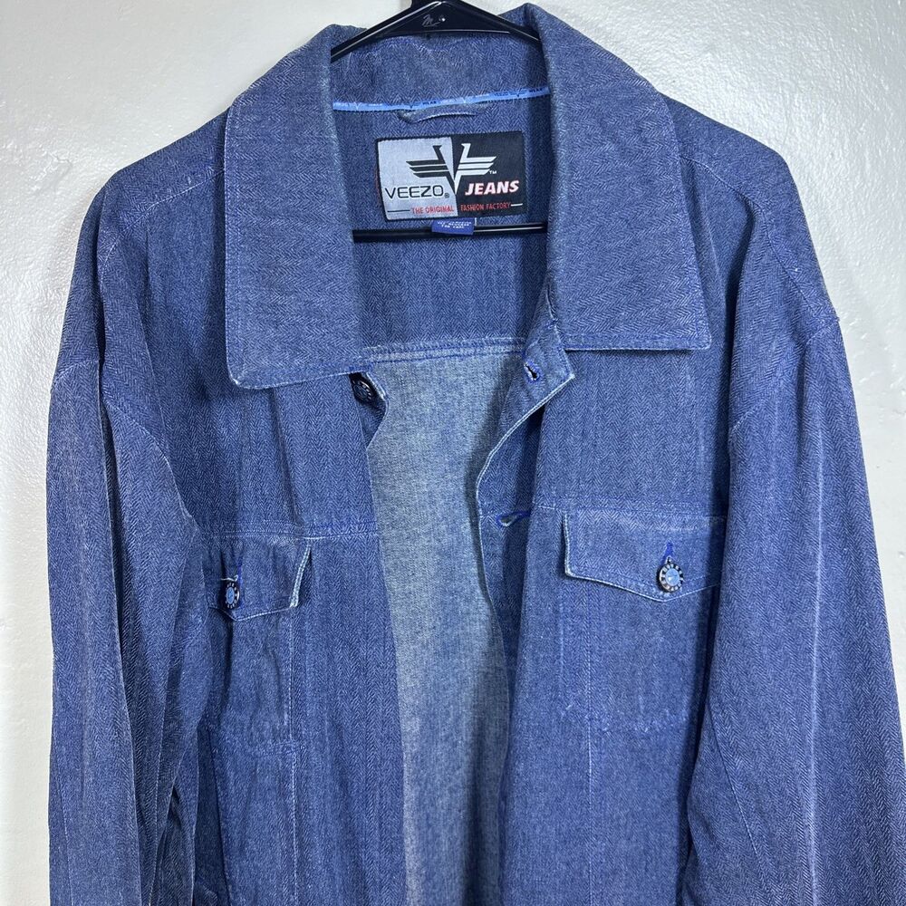 Veezo Jeans Denim Herringbone L Mens Chore Jacket Work Street Wear Y2K Russia